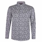 BROOKSFIELD WHITE FLOWER L/S BUSINESS SHIRT-new arrivals-BIGGUY.COM.AU