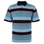 BERTINI AQUA BLOCK STRIPE POLO-sale clearance-BIGGUY.COM.AU