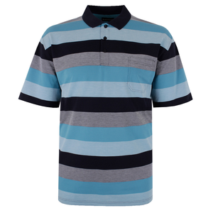 BERTINI AQUA BLOCK STRIPE POLO