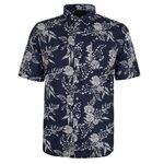 BACKBAY INDIGO PALM LINEN S/S SHIRT-new arrivals-BIGGUY.COM.AU